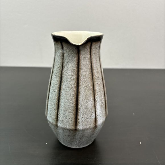 Denby Studio England Stoneware Creamer Gray With Brown Stripes 6" Tall - Picture 2 of 8